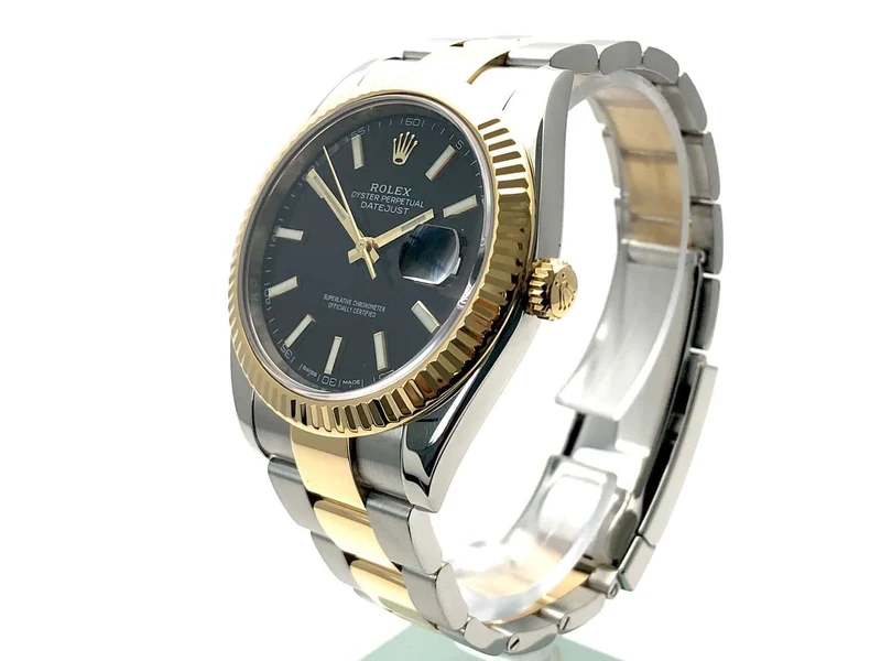 Rolex Datejust 41 Edelstahl Gelbgold 126333 Schwarz Index