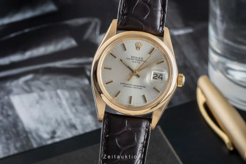 Rolex Date 18 ct gold automatic men's watch 1500 Vintage [2505934]