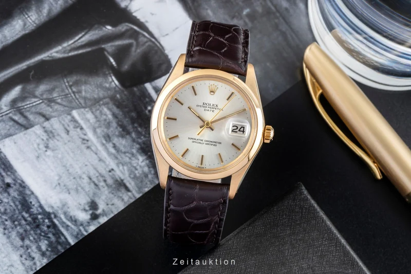 Rolex Date 18 ct gold automatic men's watch 1500 Vintage [2505934]