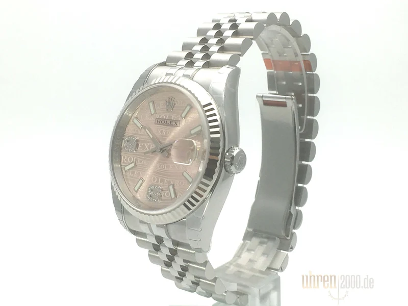 Rolex Datejust 36 Edelstahl Weißgold 116234 Pink Wave DIA Okkasion