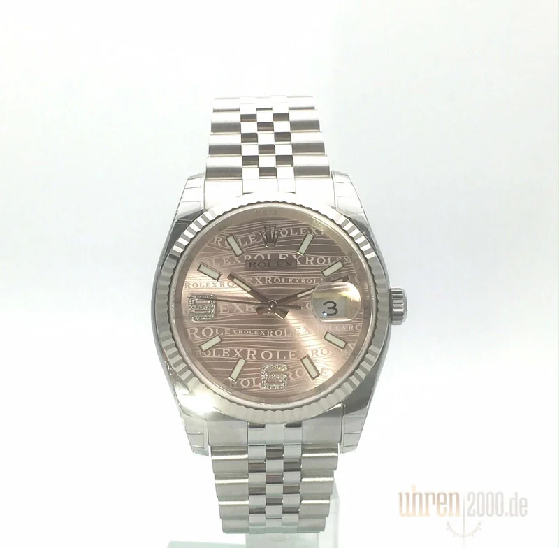 Rolex Datejust 36 Edelstahl Weißgold 116234 Pink Wave DIA Okkasion