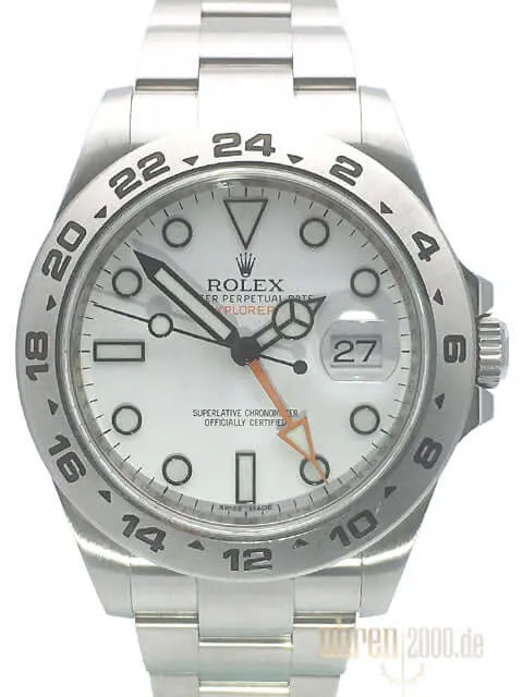 Rolex Explorer II 42 mm Edelstahl weißes Zifferblatt Ref. 216570 aus 2012 LC100