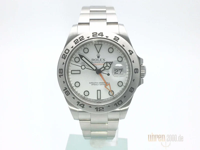 Rolex Explorer II 42 mm Edelstahl weißes Zifferblatt Ref. 216570 aus 2012 LC100