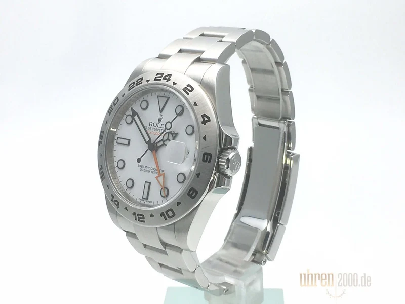 Rolex Explorer II 42 mm Edelstahl weißes Zifferblatt Ref. 216570 aus 2012 LC100