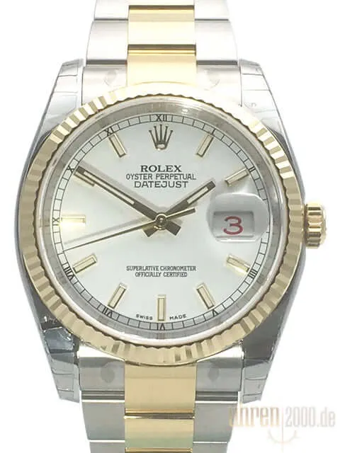Rolex Datejust 36 116233 Weiß Index