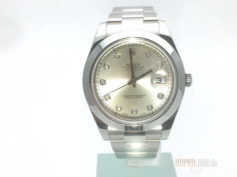 Rolex Datejust II 41 Edelstahl 116300 Silber Diamant aus 2013