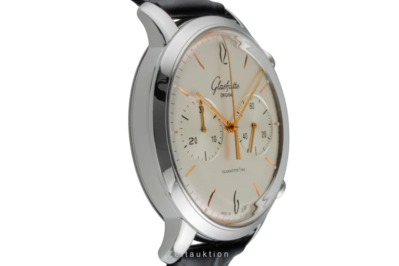 Glashütte Sixties chronograph steel automatic men's watch 1-39-34-03-22-04 LP: 8800EUR [2505655]