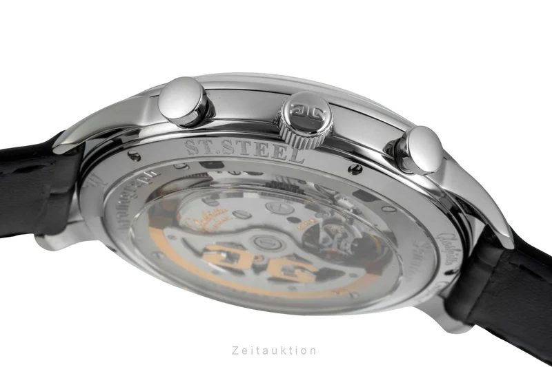 Glashütte Sixties chronograph steel automatic men's watch 1-39-34-03-22-04 LP: 8800EUR [2505655]