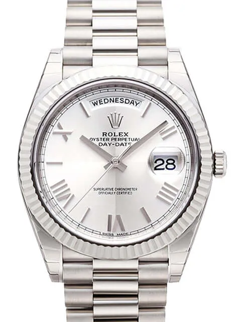 Rolex Day-Date 40 Weißgold 228239 Silber Römisch