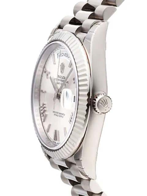 Rolex Day-Date 40 Weißgold 228239 Silber Römisch