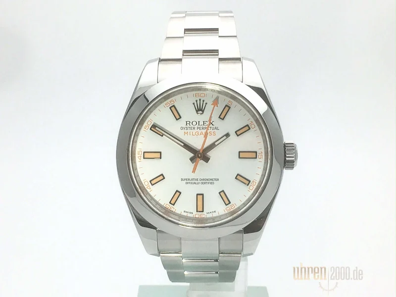 Rolex Milgauss 116400 gebraucht aus 2013 weißes Zifferblatt