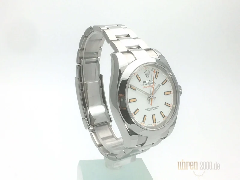 Rolex Milgauss 116400 gebraucht aus 2013 weißes Zifferblatt