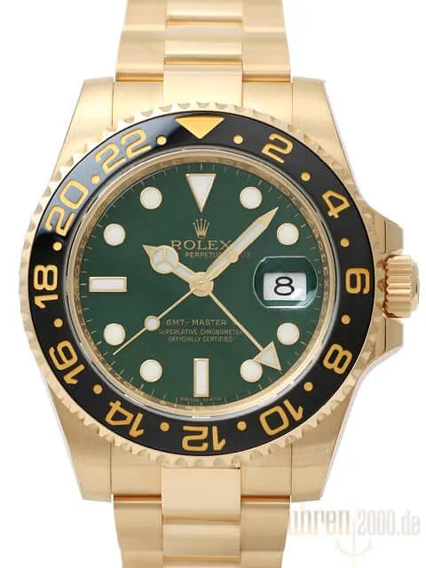 Rolex GMT-Master II 116718 LN Gelbgold Grün Okkasion aus 2015