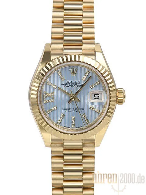 Rolex Lady-Datejust 28 Gelbgold 279178 Blau DIA