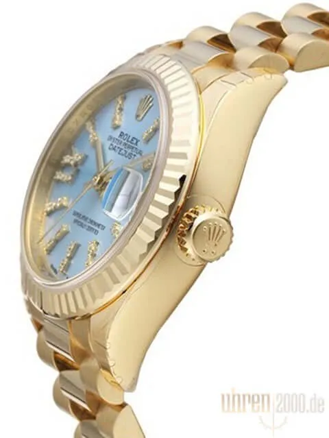 Rolex Lady-Datejust 28 Gelbgold 279178 Blau DIA