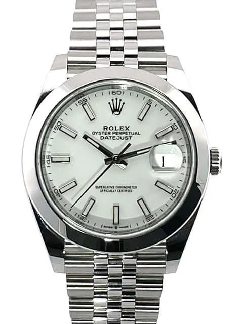 Rolex Datejust 41 Edelstahl 126300 Weiß Jubile-Band