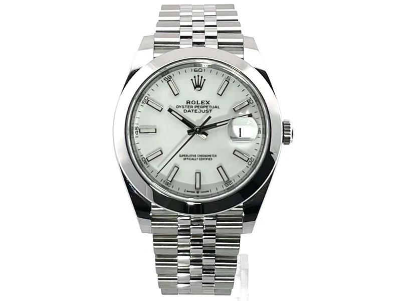 Rolex Datejust 41 Edelstahl 126300 Weiß Jubile-Band