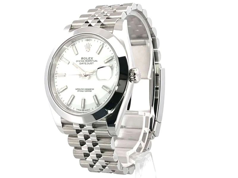 Rolex Datejust 41 Edelstahl 126300 Weiß Jubile-Band