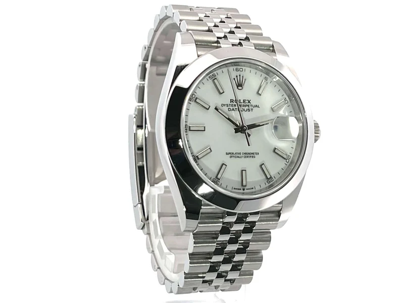 Rolex Datejust 41 Edelstahl 126300 Weiß Jubile-Band