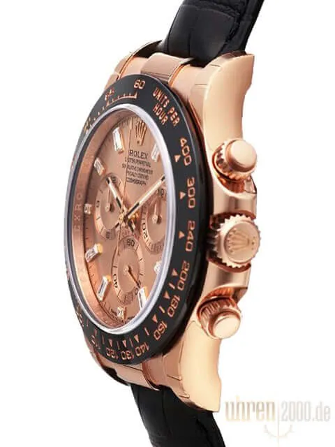 Rolex Cosmograph Daytona 116515 LN Rosegold Leder Pink Dia