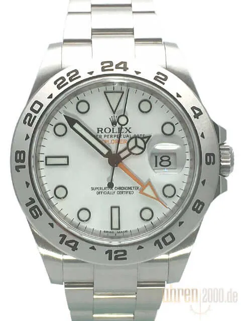 Rolex Explorer II 216570 42 mm Edelstahl weißes Zifferblatt aus 2016
