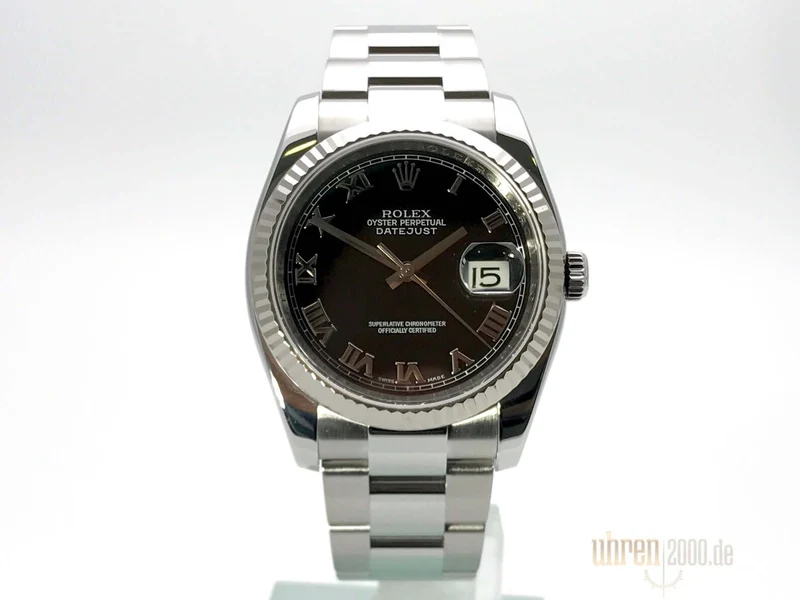 Rolex Datejust 36 Schwarz Römisch 116234 aus 2008
