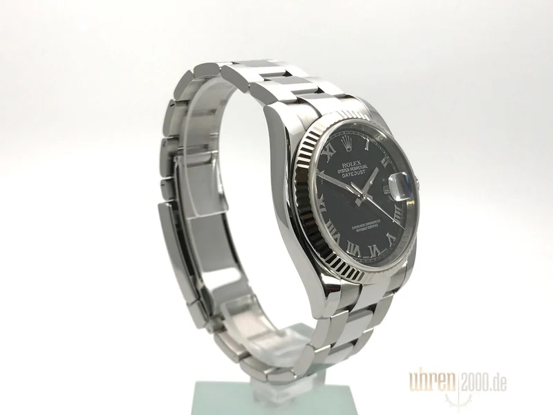 Rolex Datejust 36 Schwarz Römisch 116234 aus 2008