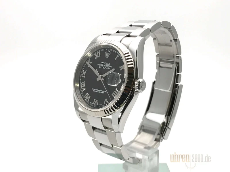 Rolex Datejust 36 Schwarz Römisch 116234 aus 2008