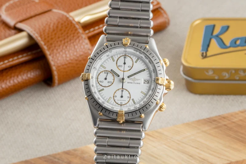 Breitling Chronomat chronograph gilt / steel automatic men's watch 81950 [2505250]