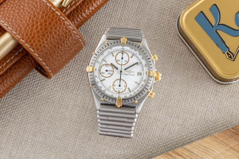 Breitling Chronomat chronograph gilt / steel automatic men's watch 81950 [2505250]