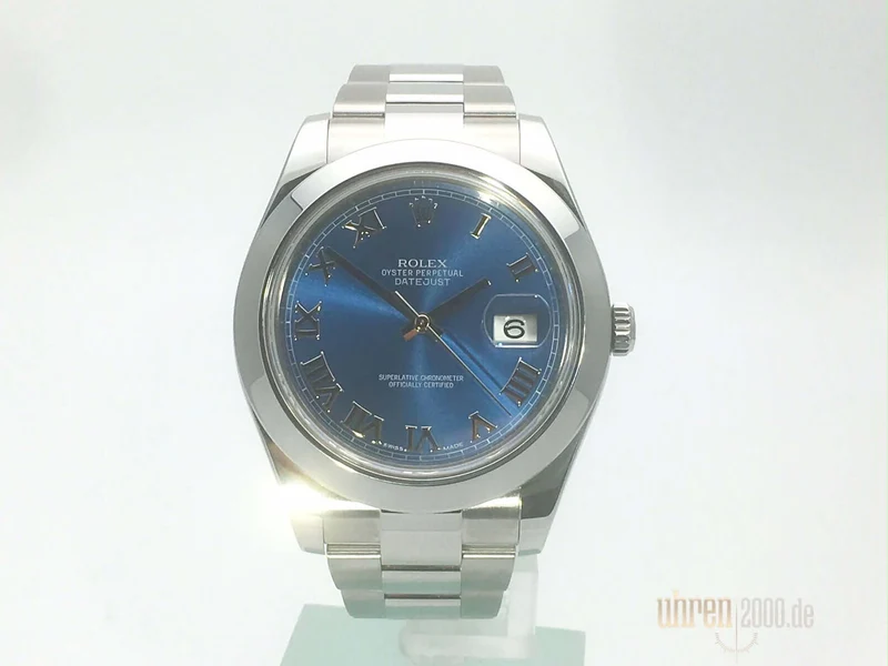 Rolex Datejust II 41 Edelstahl 116300 Blau Römisch gebraucht aus 2014