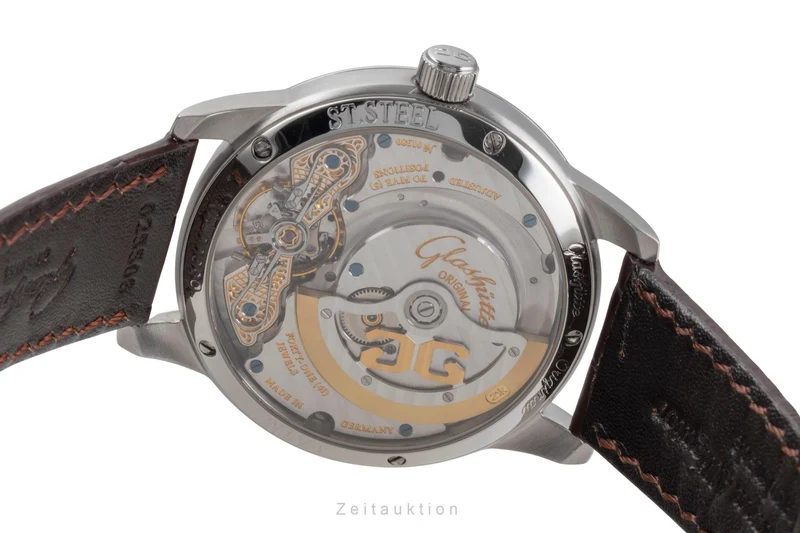 Glashütte PanoMaticDate steel automatic men's watch 90-01-02-02-04 [2505903]