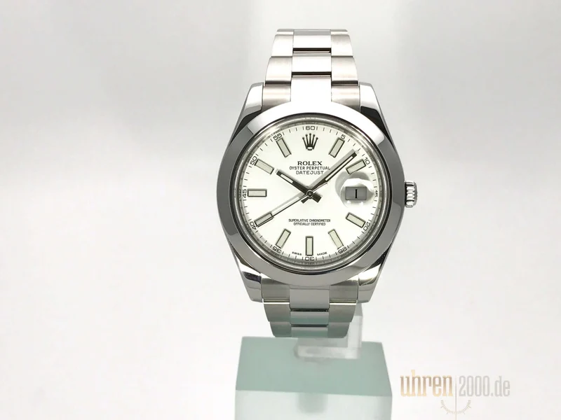 Rolex Datejust II 41 Edelstahl 116300 Weiß gebraucht aus 2015