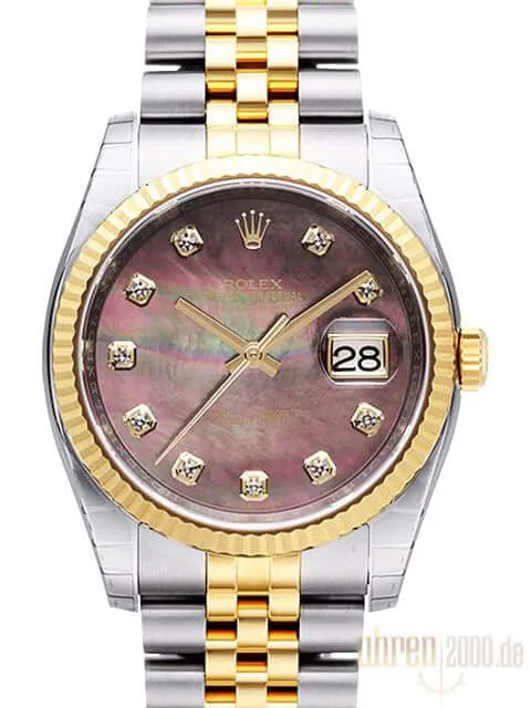 Rolex Datejust 36 116233 Dark Perlmutt Diamant Jubile-Band