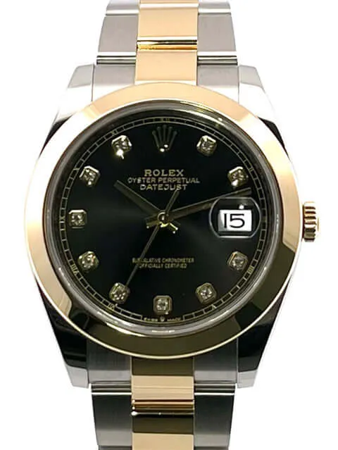 Rolex Datejust 41 Edelstahl Gelbgold 126303 Schwarz DIA