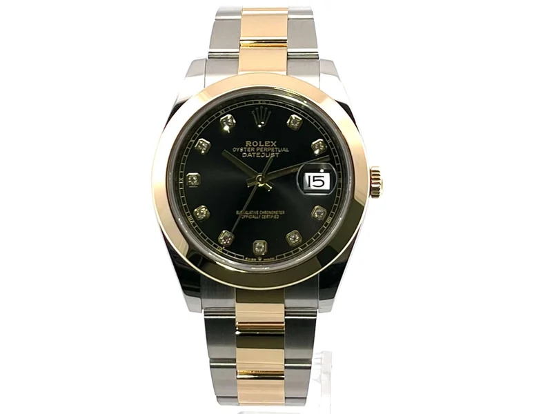Rolex Datejust 41 Edelstahl Gelbgold 126303 Schwarz DIA