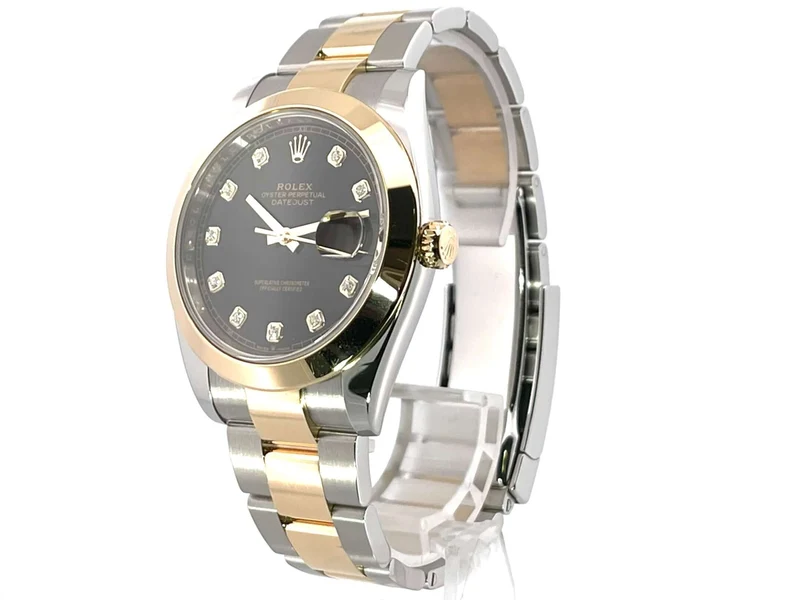 Rolex Datejust 41 Edelstahl Gelbgold 126303 Schwarz DIA