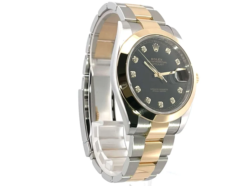 Rolex Datejust 41 Edelstahl Gelbgold 126303 Schwarz DIA