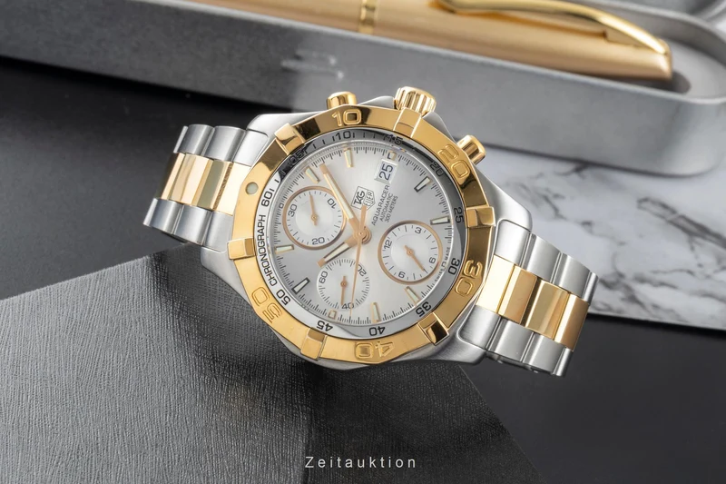 Tag Heuer Aquaracer chronograph gilt / steel automatic men's watch CAF2120.BB0816 [2504351]