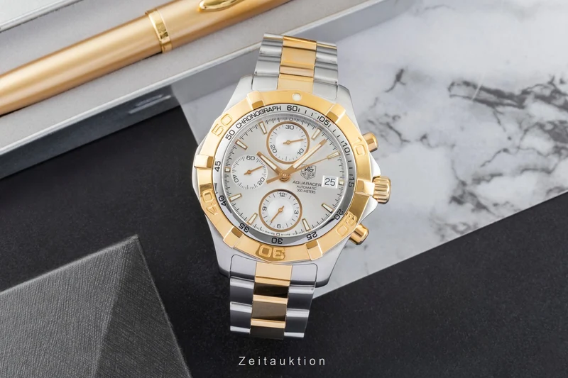 Tag Heuer Aquaracer chronograph gilt / steel automatic men's watch CAF2120.BB0816 [2504351]