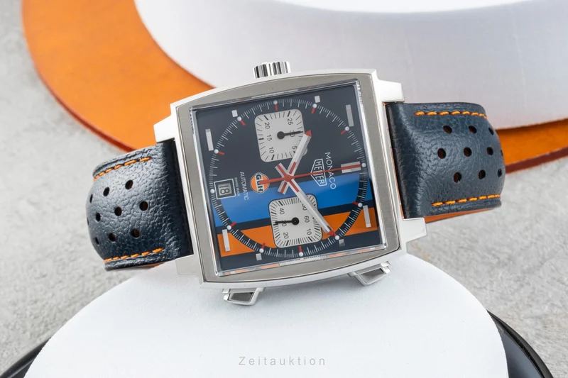 Tag Heuer Monaco chronograph steel automatic men's watch CAW211R LP: 7950EUR [2505177]