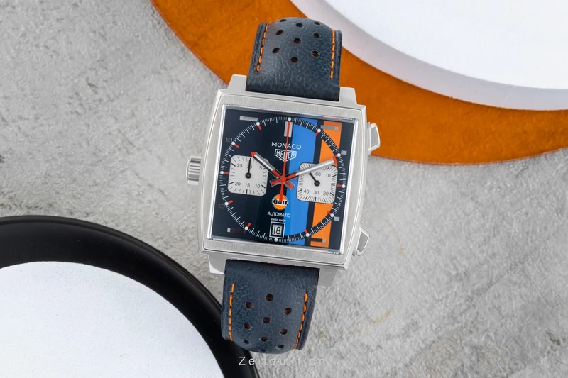 Tag Heuer Monaco chronograph steel automatic men's watch CAW211R LP: 7950EUR [2505177]