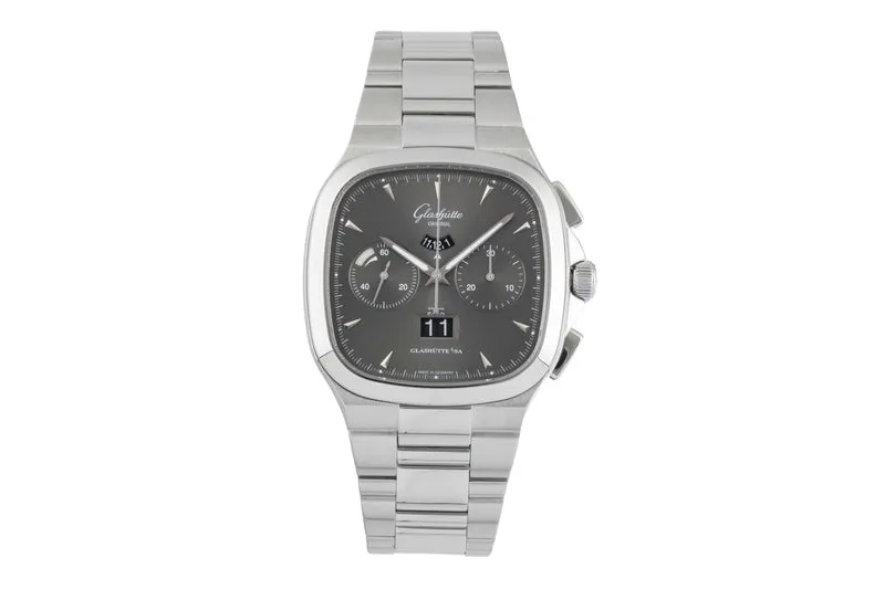 Glashütte Seventies chronograph steel automatic men's watch 1-37-02-01-02-70 LP: 16100EUR [2505708]