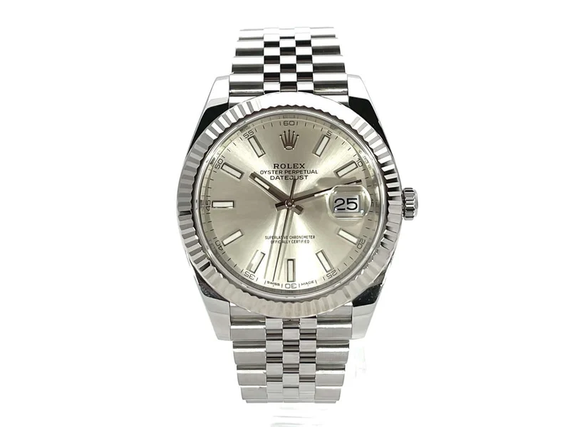 Rolex Datejust 41 Edelstahl Weißgold 126334 Silber Jubile-Band