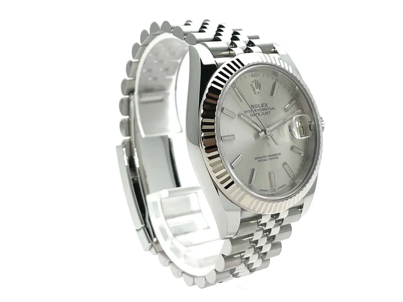 Rolex Datejust 41 Edelstahl Weißgold 126334 Silber Jubile-Band