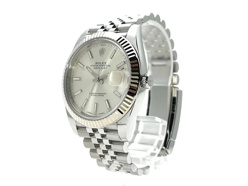 Rolex Datejust 41 Edelstahl Weißgold 126334 Silber Jubile-Band