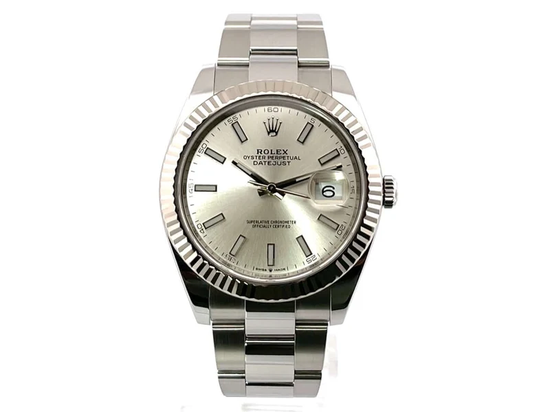 Rolex Datejust 41 Edelstahl Weißgold 126334 Silber
