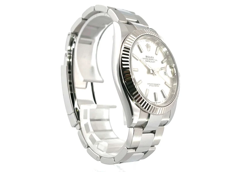 Rolex Datejust 41 Edelstahl Weißgold 126334 Silber