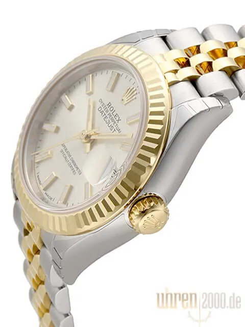Rolex Datejust 28 Stahl Gold 279173 Silber Jubile-Band