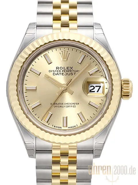 Rolex Datejust 28 Stahl Gold 279173 Champagner Jubile-Band